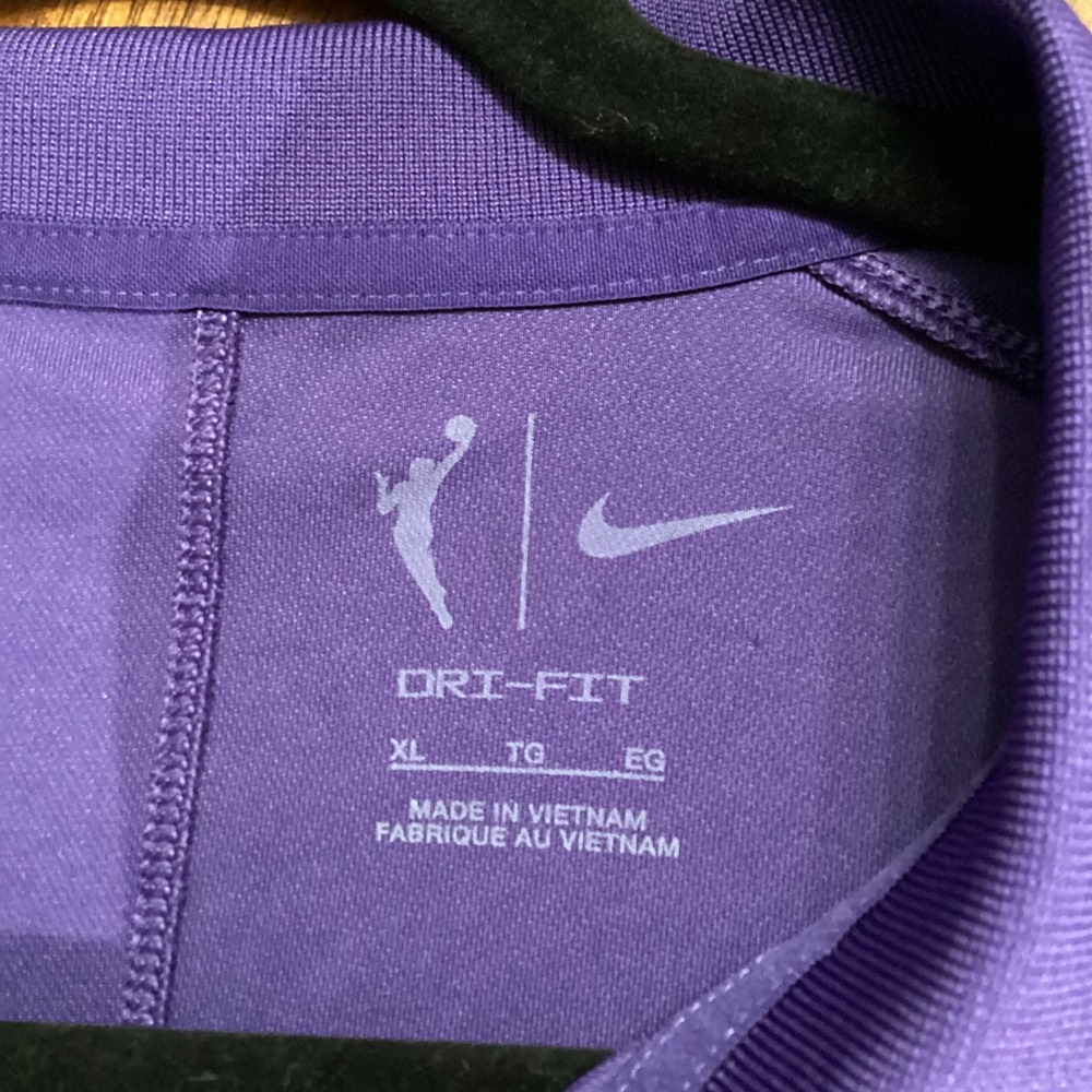 Nike Phoenix Mercury WNBA Dri-Fit Polo XL Purple Black Stripe Embroidered Logo - Picture 5 of 8